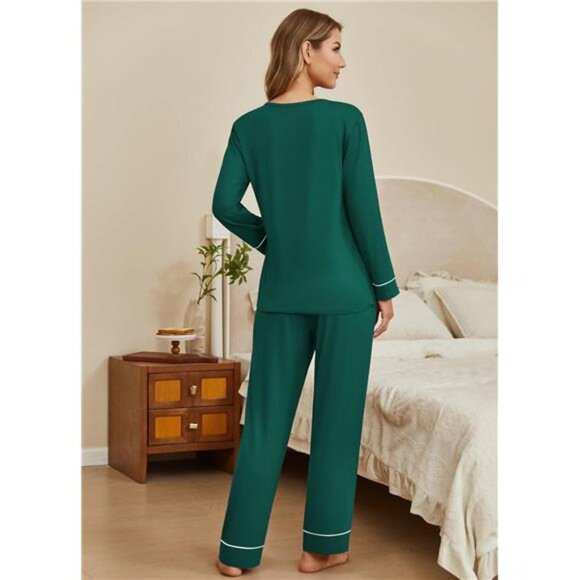 Women's Pajamas Sets 2 piece Lake Green - Picture 3 of 5